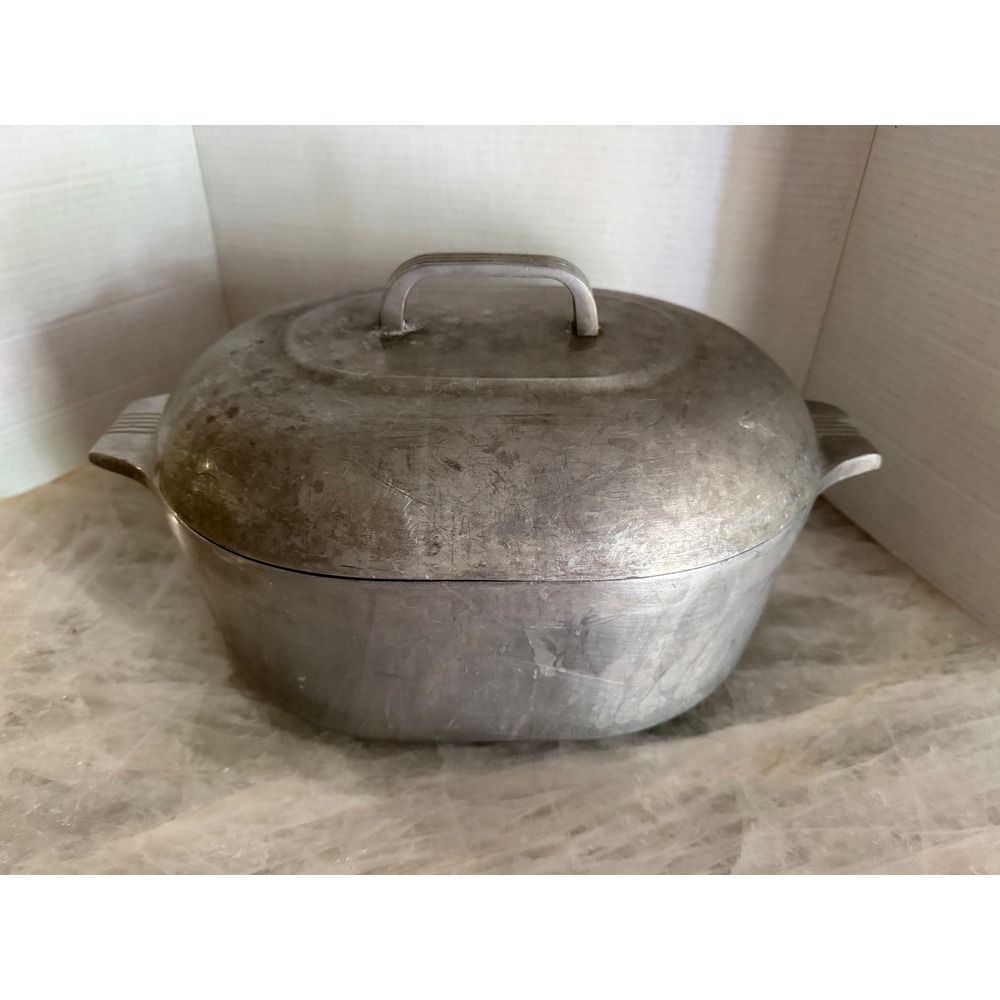 Wagner Ware Magnalite Roaster Dutch Oven 4265-P Silver Vintage Lid 8qt